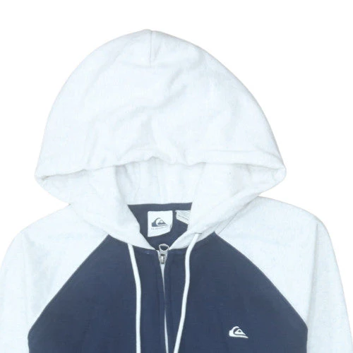 Quiksilver Men's Blue Full Zip Hoodie XS Lightweight Cotton Blend - Image 7