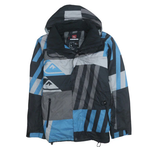 Quiksilver Men's Blue Geometric Hooded Ski Jacket Size S