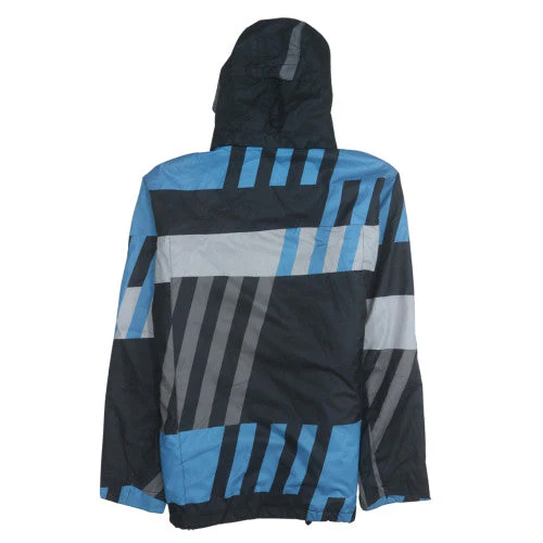 Quiksilver Men's Blue Geometric Hooded Ski Jacket Size S - Image 4