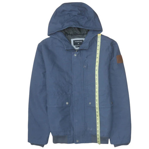 Quiksilver Mens Blue Hooded Parka Jacket Size M Cotton Blend - Image 3