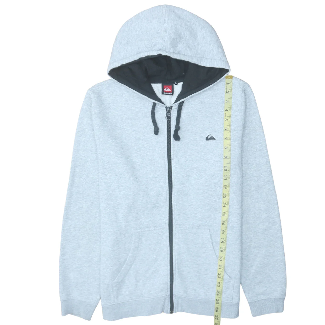 Quiksilver Men's Grey Full Zip Hooded Sweatshirt Size M - Image 2