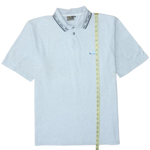 Quiksilver Men's Light Grey Short Sleeve Polo Shirt Size L Classic Fit - Image 2