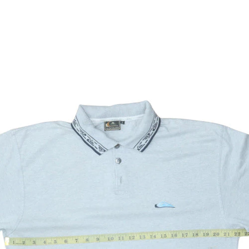 Quiksilver Men's Light Grey Short Sleeve Polo Shirt Size L Classic Fit - Image 3