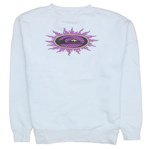 Quiksilver Men's White Pullover Sweatshirt Logo Graphic Size S - Image 4