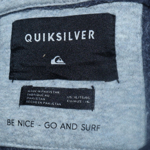 Quiksilver Womens Blue Pullover Hoodie Size L Surf Logo Casual - Image 5