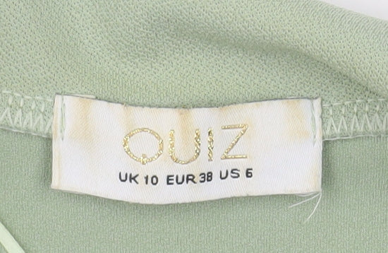 Quiz Women's Green Double Breasted Blazer UK 10 Regular Fit - Image 4