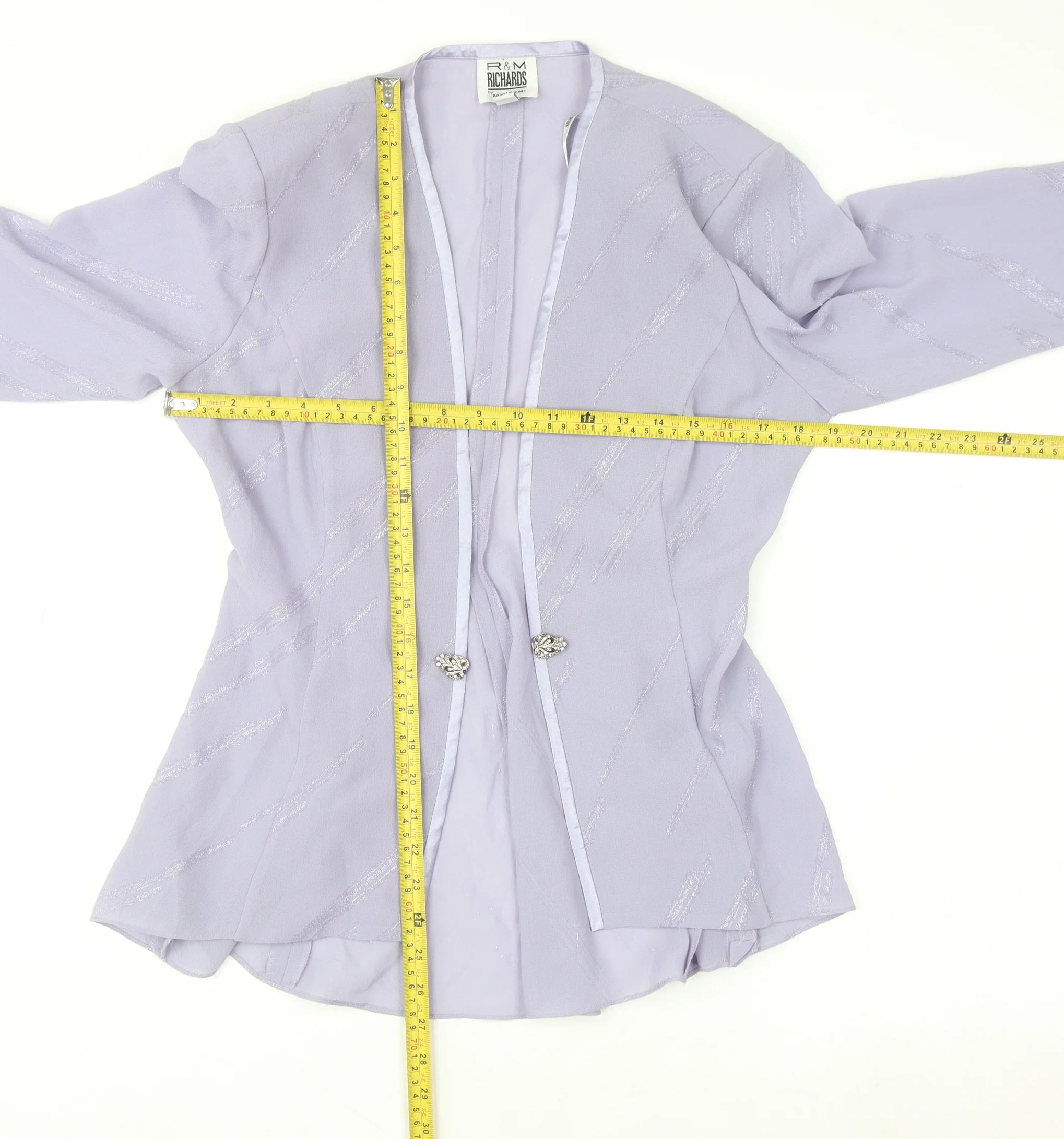 R & M Richards Womens Purple Tunic Blouse Size 8 Long Sleeve Formal Top - Image 2