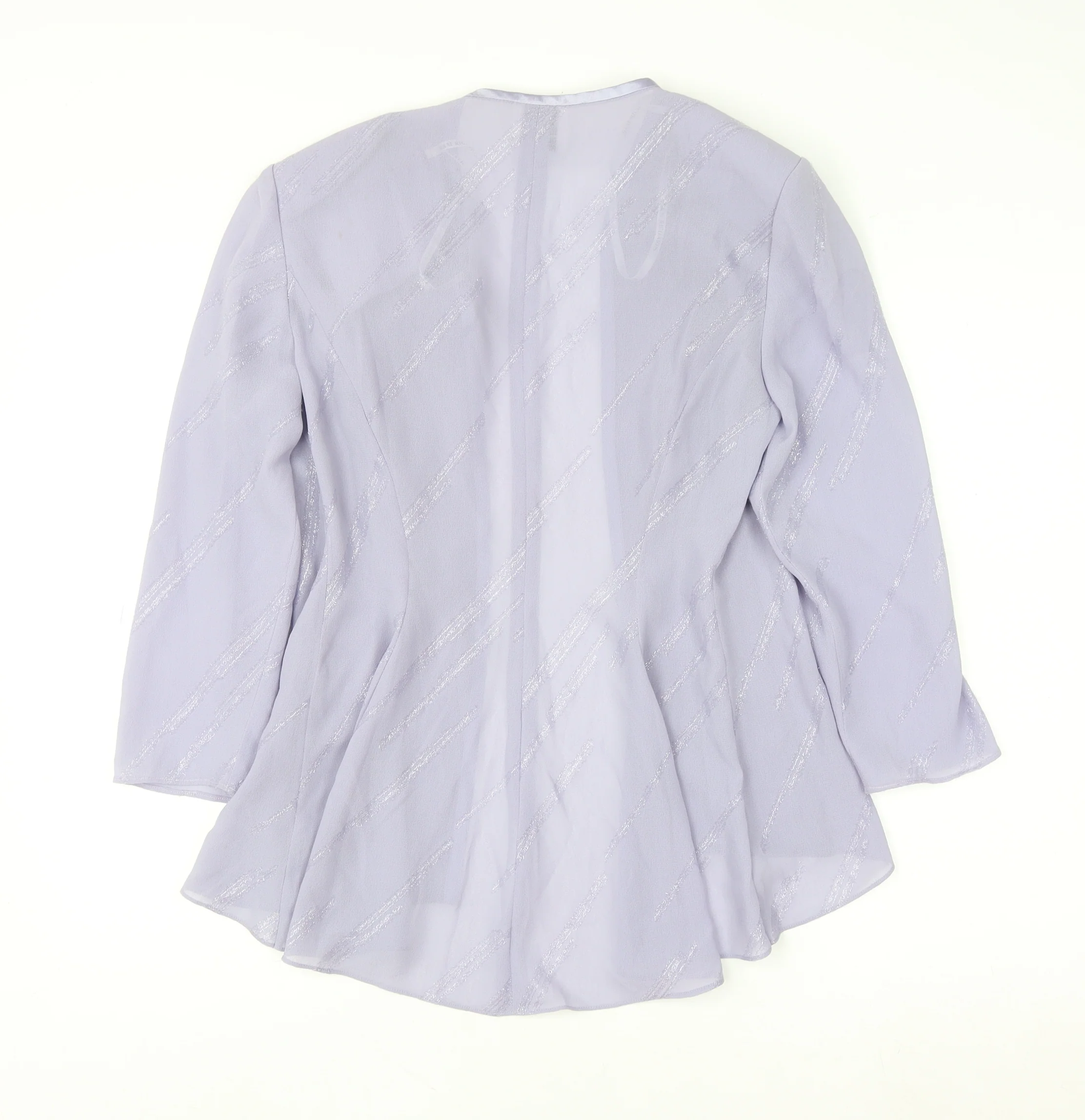 R & M Richards Womens Purple Tunic Blouse Size 8 Long Sleeve Formal Top - Image 3