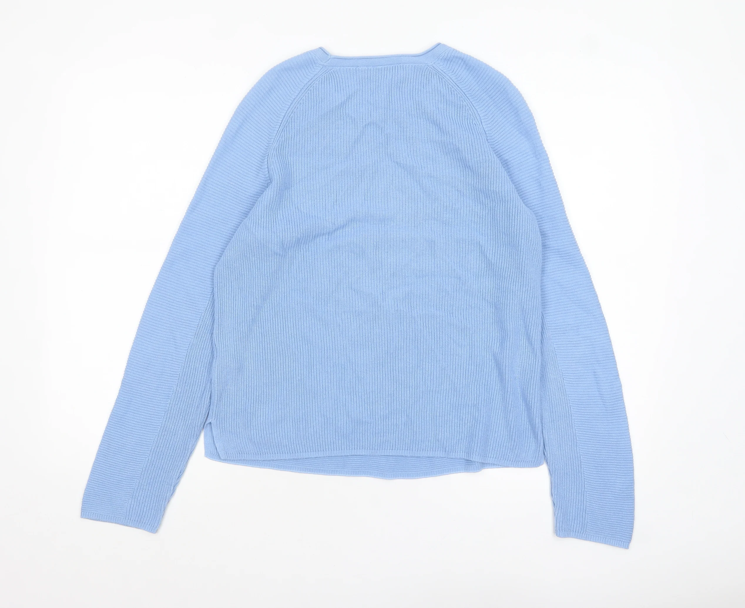 Rabe Women Blue Cotton Acrylic Crew Neck Knit Jumper Size 8 - Image 3