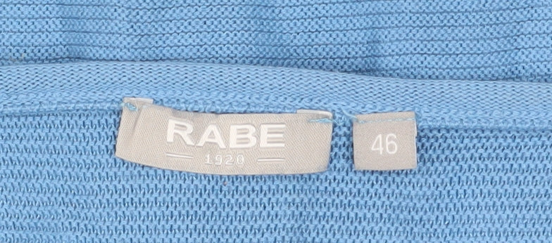 Rabe Women Blue Cotton Blend Zip Knit Jacket Size 18 - Image 4