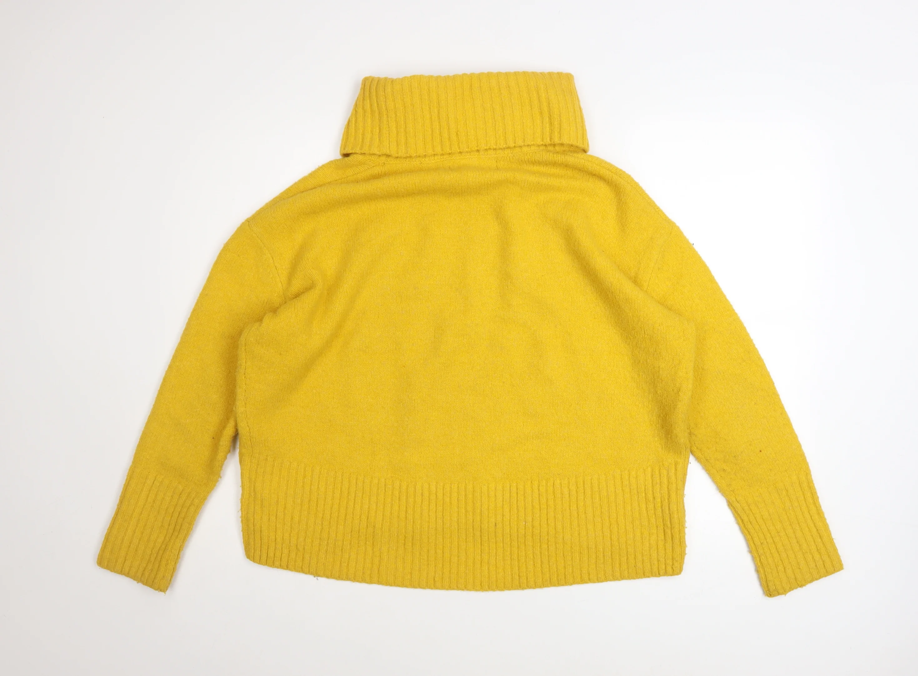 Rachel Zoe Women Yellow Roll Neck Wool Blend Jumper Size M - Image 3