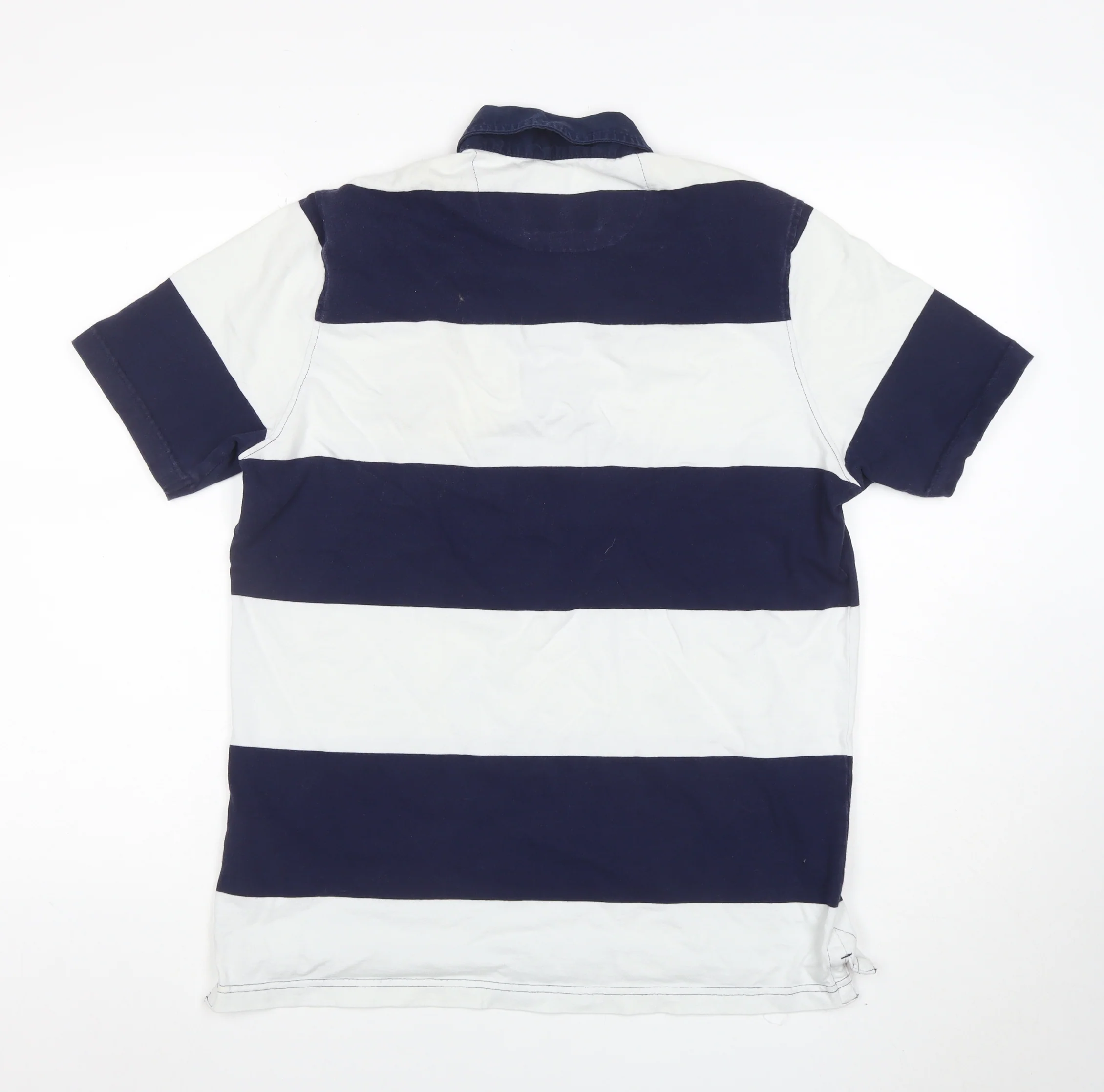 Racing Green Men's Blue Striped Polo Shirt Size S Casual Cotton Top - Image 3