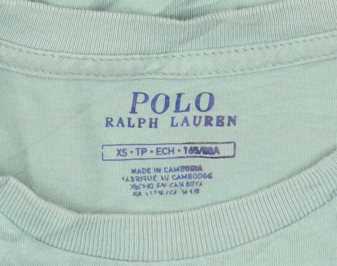 Ralph Lauren Boys Green Cotton Short Sleeve Logo T-Shirt XS - Image 4