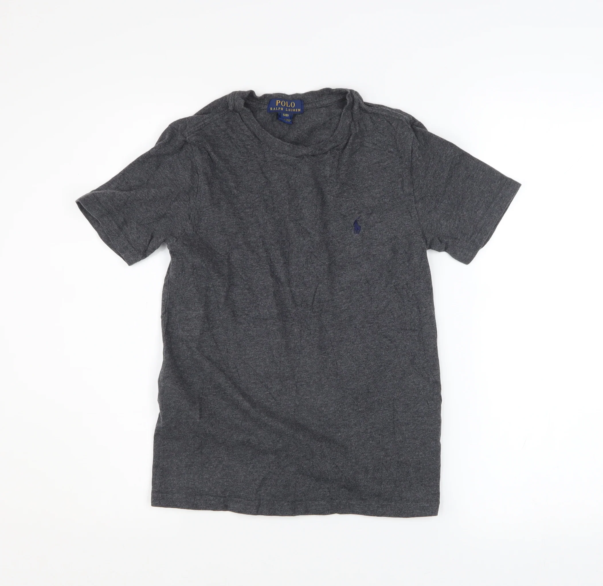 Ralph Lauren Boys Grey Cotton Short Sleeve T-Shirt Size 8 Years