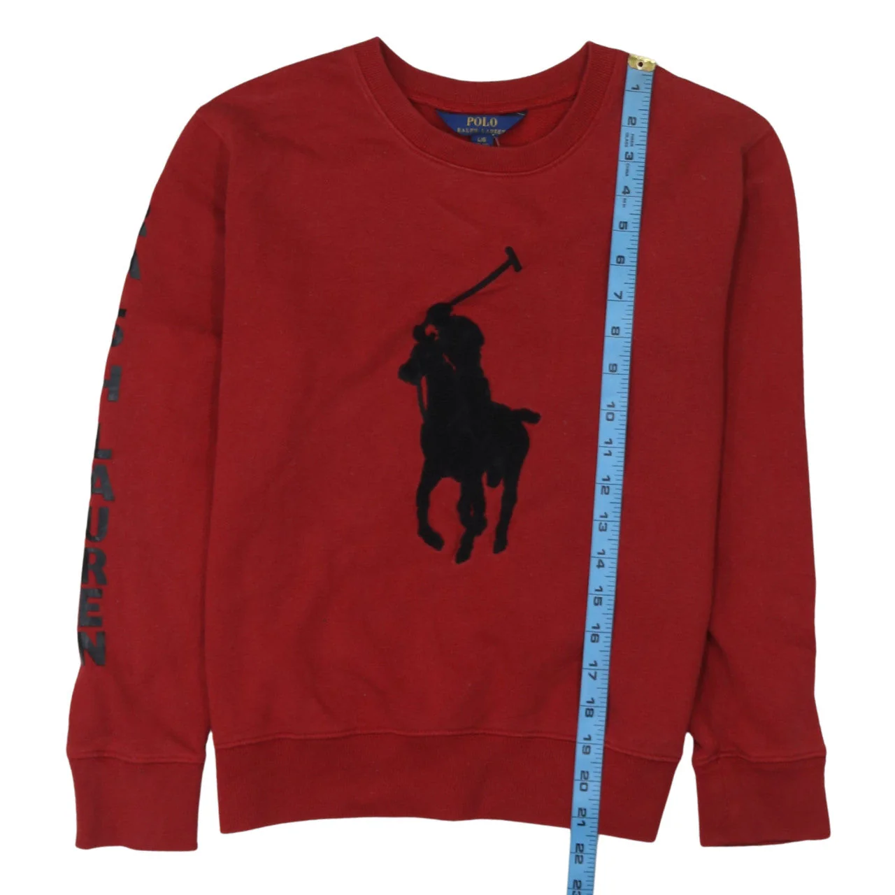 Ralph Lauren Boys Red Pullover Sweatshirt 12-14 Years Crew Neck Graphic Logo - Image 3