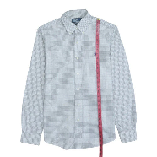 Ralph Lauren Men’s Blue Check Slim Fit Cotton Long Sleeve Shirt 15.5 39 - Image 3