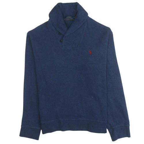 Ralph Lauren Men’s Blue Cotton Henley Jumper L Long Sleeve