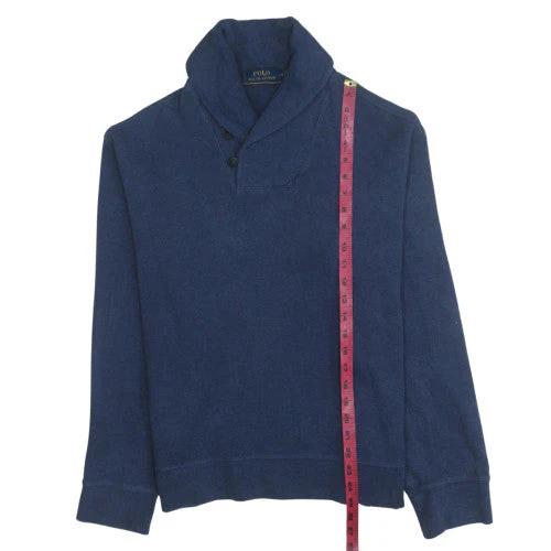 Ralph Lauren Men’s Blue Cotton Henley Jumper L Long Sleeve - Image 3