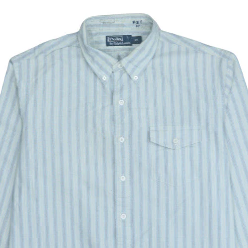 Ralph Lauren Men’s Blue Striped Cotton Button-Down Shirt XL - Image 6
