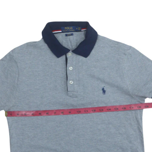 Ralph Lauren Men’s Grey Slim Fit Cotton Polo Shirt M - Image 3