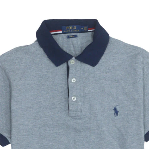 Ralph Lauren Men’s Grey Slim Fit Cotton Polo Shirt M - Image 8