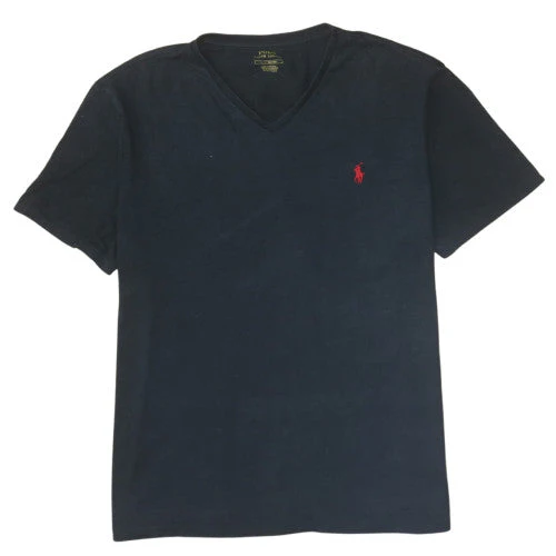Ralph Lauren Men's Black V-Neck Cotton T-Shirt Size L
