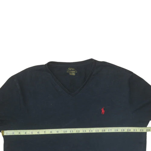 Ralph Lauren Men's Black V-Neck Cotton T-Shirt Size L - Image 3