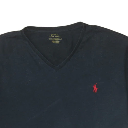 Ralph Lauren Men's Black V-Neck Cotton T-Shirt Size L - Image 8