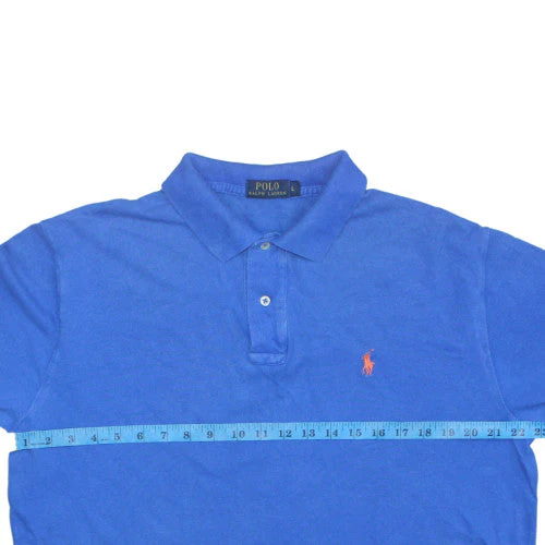 Ralph Lauren Men's Blue Cotton Polo Shirt Size L - Image 3