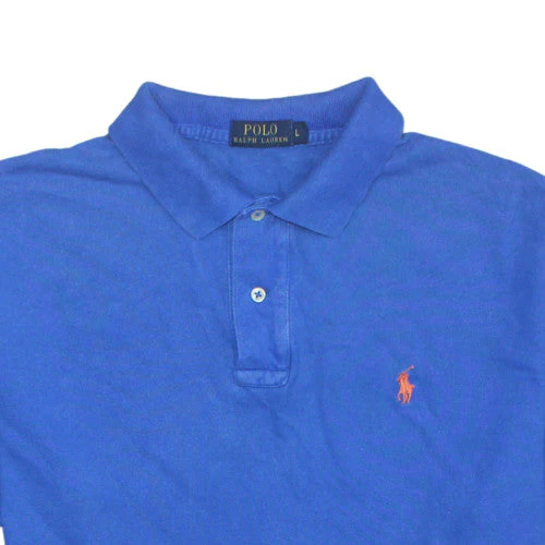 Ralph Lauren Men's Blue Cotton Polo Shirt Size L - Image 8
