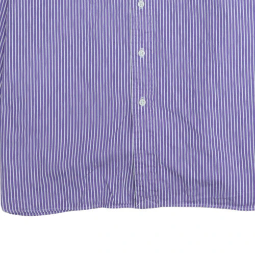 Ralph Lauren Men's Purple Striped Button-Down Long Sleeve Cotton Shirt L - Image 6