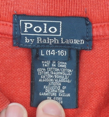 Ralph Lauren Teens Red Cotton Polo Shirt Size L (14-16) Classic Fit - Image 4