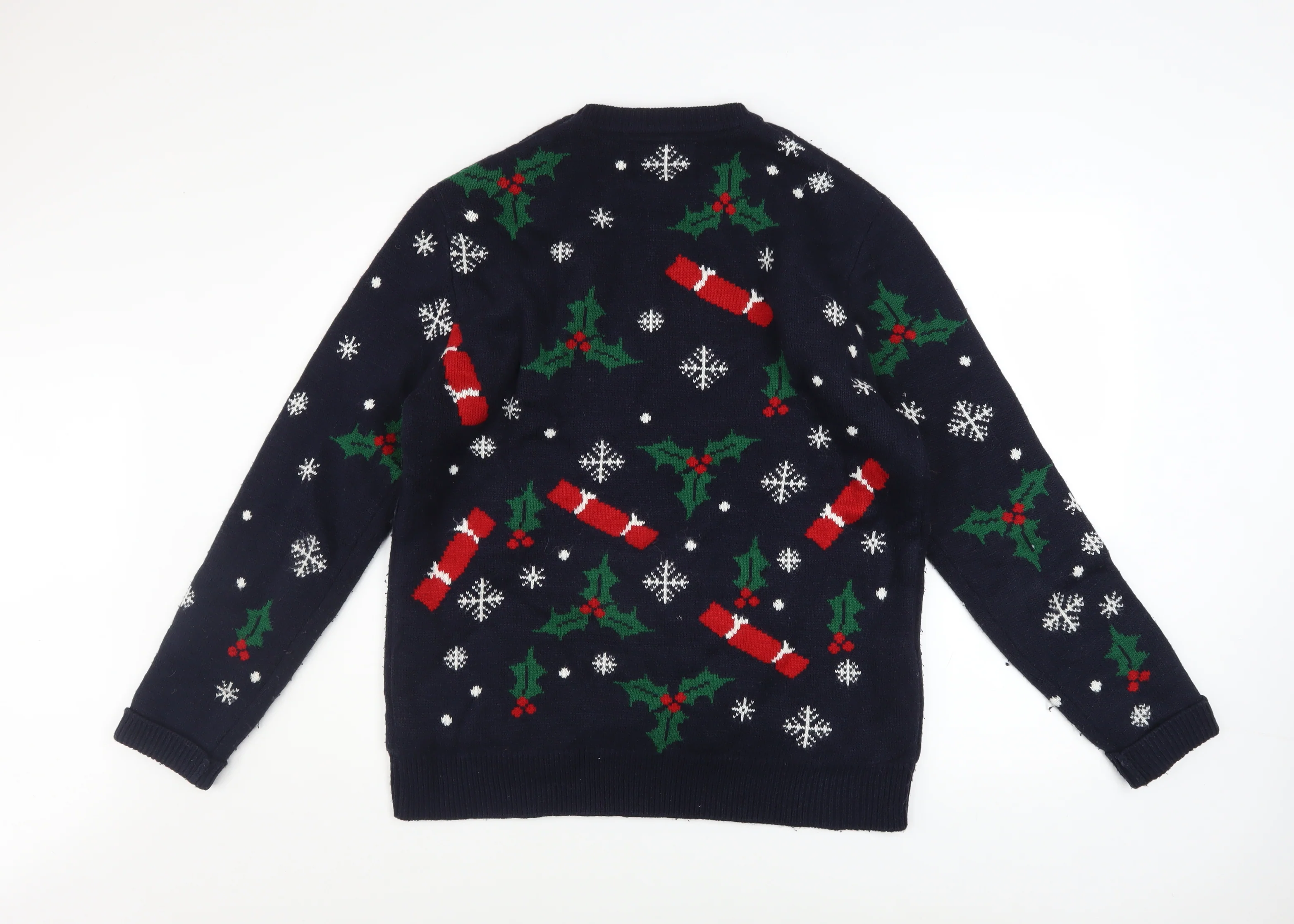 Red Herring Men's Blue Christmas Graphic Pullover Jumper Size L - Image 3