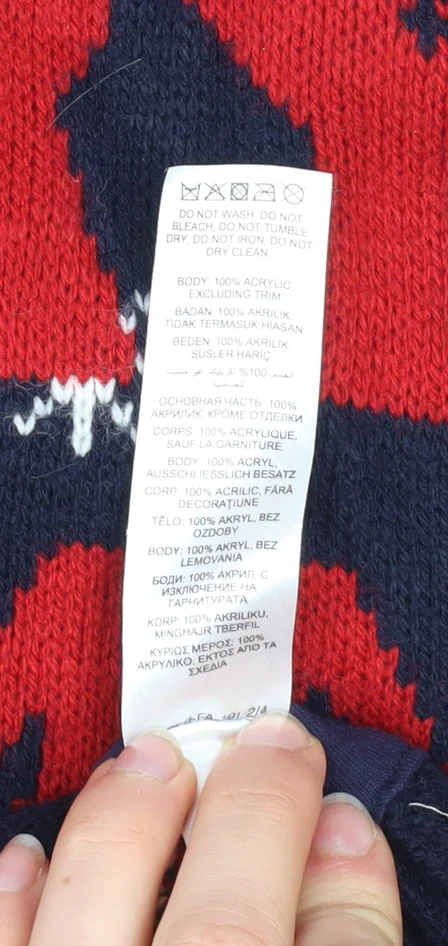 Red Herring Men's Blue Christmas Graphic Pullover Jumper Size L - Image 5