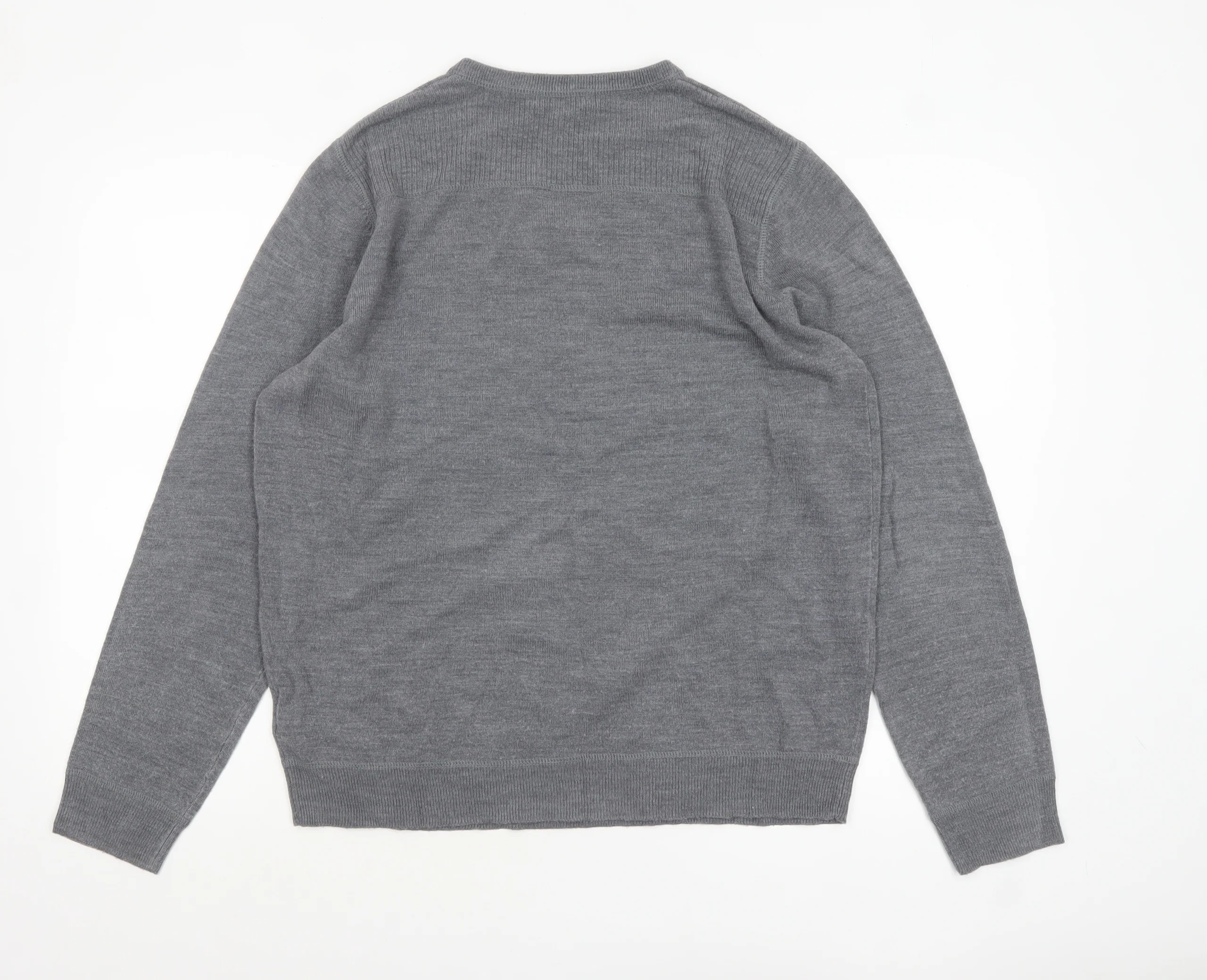 Red Herring Men's Grey V-Neck Acrylic Jumper XL Regular Fit - Image 3