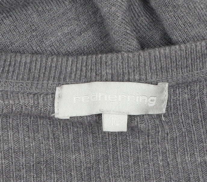 Red Herring Men's Grey V-Neck Acrylic Jumper XL Regular Fit - Image 5
