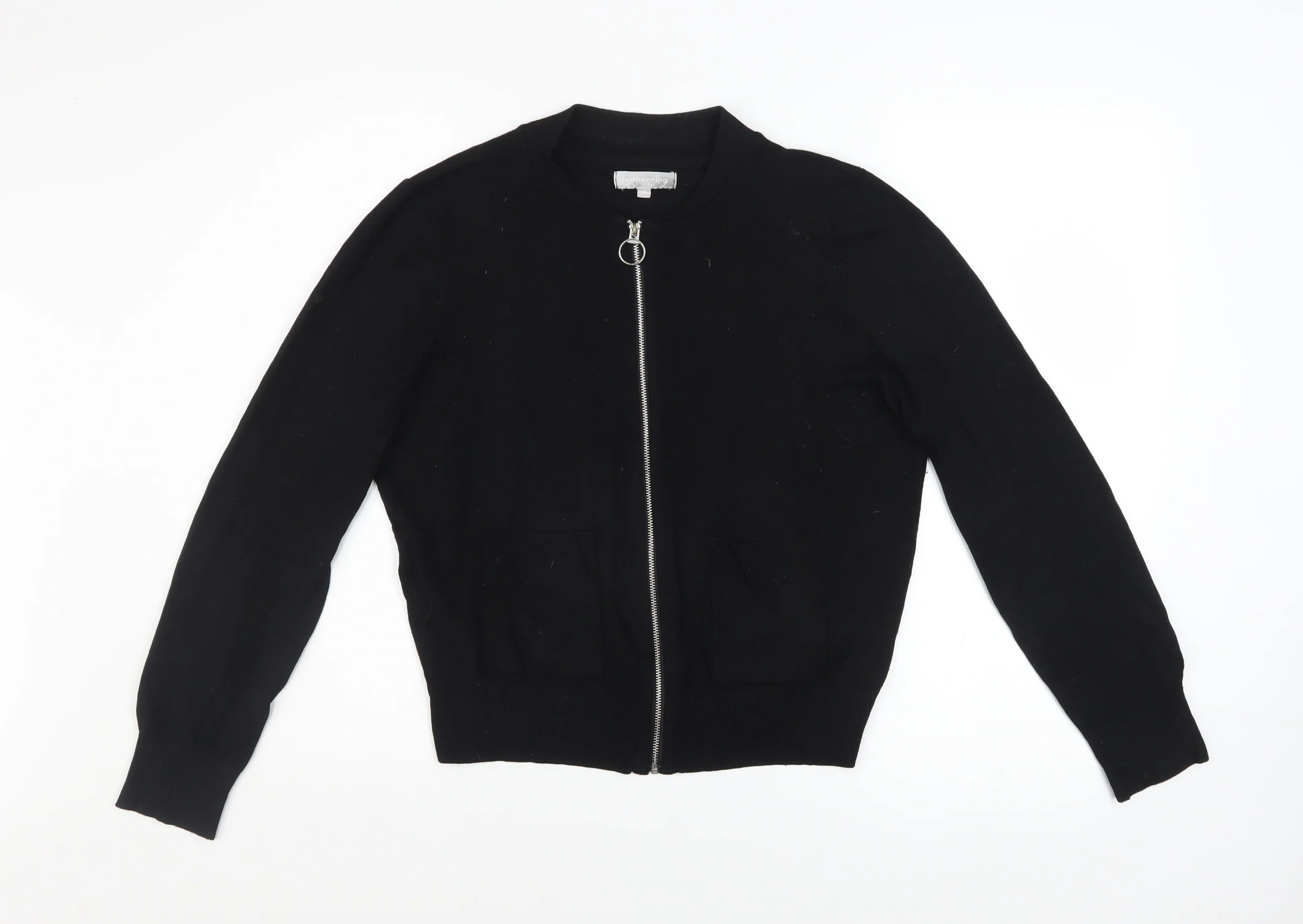 Red Herring Women’s Black Size 14 Full Zip Knit Casual Jacket