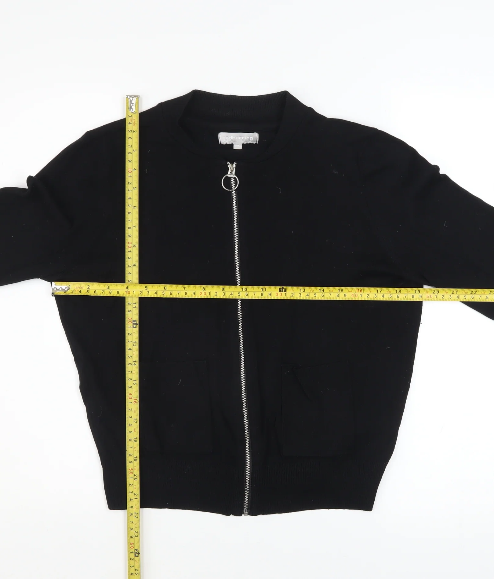 Red Herring Women’s Black Size 14 Full Zip Knit Casual Jacket - Image 2