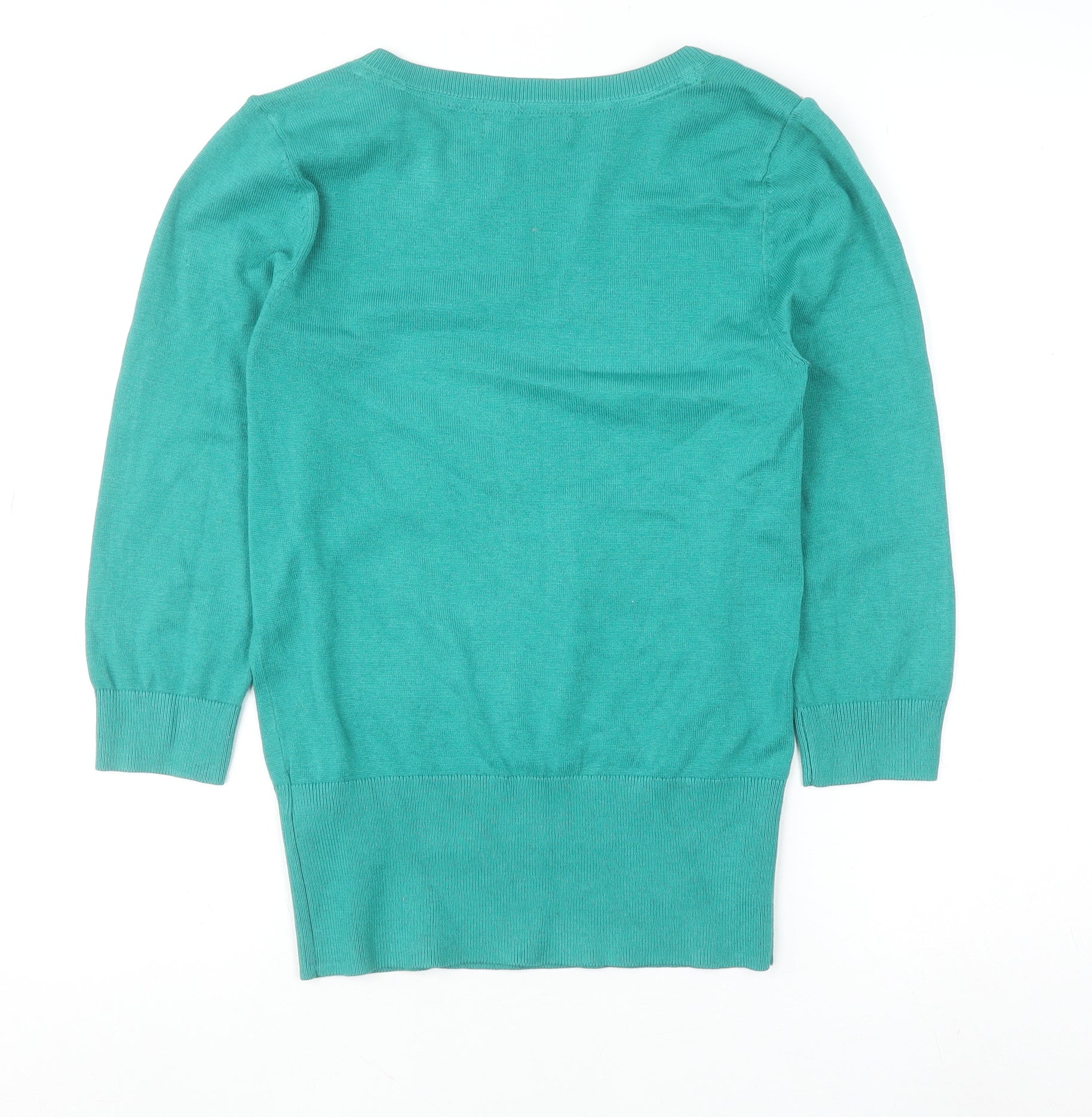 Red Herring Women’s Green 3/4 Sleeve Knit Top Size 10 Zip Shoulder - Image 3