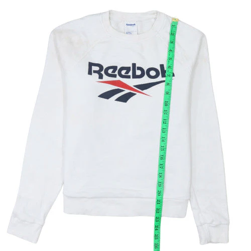 Reebok Classic Women's White Crew Neck Pullover Sweatshirt Size M - Image 3