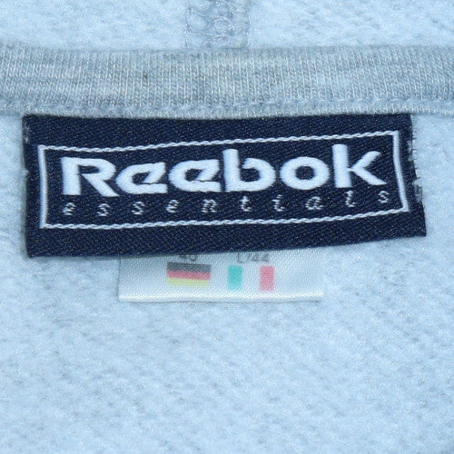 Reebok Essentials Women's Grey Pullover Hoodie Size L Embroidered Logo - Image 6