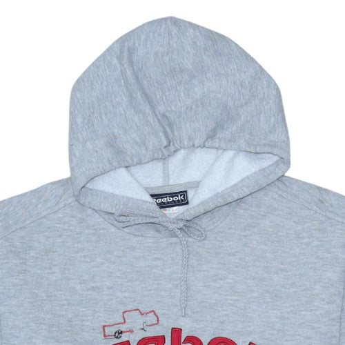 Reebok Essentials Women's Grey Pullover Hoodie Size L Embroidered Logo - Image 8
