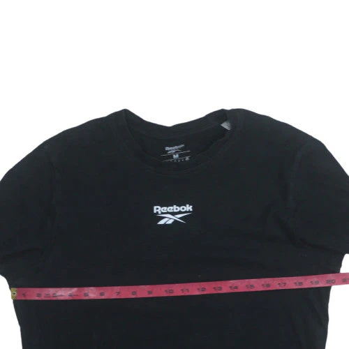Reebok Men’s Black Cotton Crew Neck Sports T-Shirt Size M - Image 3