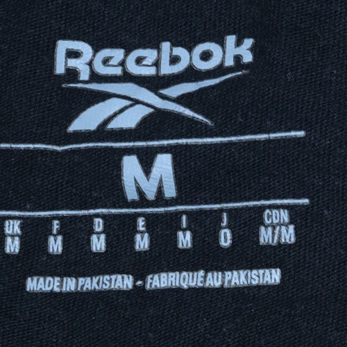 Reebok Men’s Black Cotton Crew Neck Sports T-Shirt Size M - Image 6