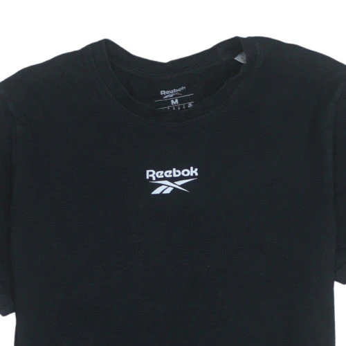 Reebok Men’s Black Cotton Crew Neck Sports T-Shirt Size M - Image 8