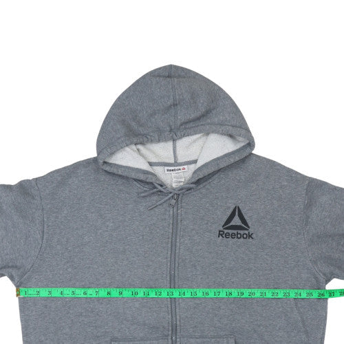 Reebok Men’s Grey 2XL Full Zip Hoodie Fleece Lined Sweatshirt - Image 2