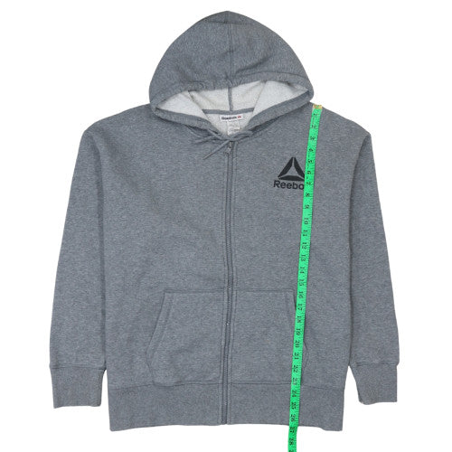 Reebok Men’s Grey 2XL Full Zip Hoodie Fleece Lined Sweatshirt - Image 3