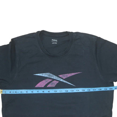 Reebok Men's Black Graphic Logo T-Shirt Size M Sportswear - Image 2