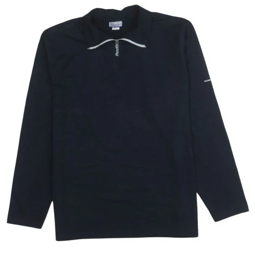 Reebok Mens Black L 1/4 Zip Pullover Sweatshirt