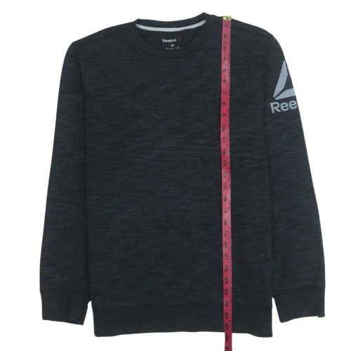 Reebok Mens Black M Pullover Crew Neck Logo Sweatshirt - Image 2